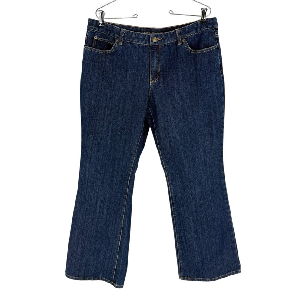 Michael Kors Bootcut Jeans Womens Size 14 Blue Stretch Denim Dark Wash 29.5in